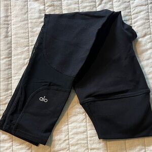 ALO Yoga Black Mesh Panel Leggings